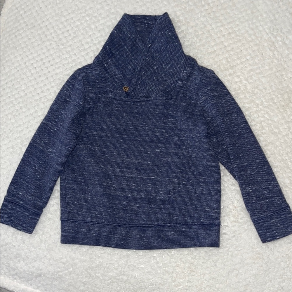 Cozy Blue Shawl Collar Sweater